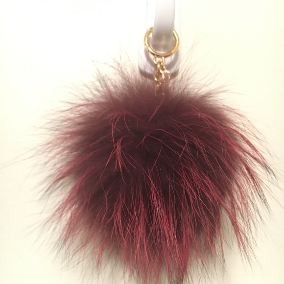 Michael Kors Fur Pom Pom Keychain Fob - Picture 2 of 4